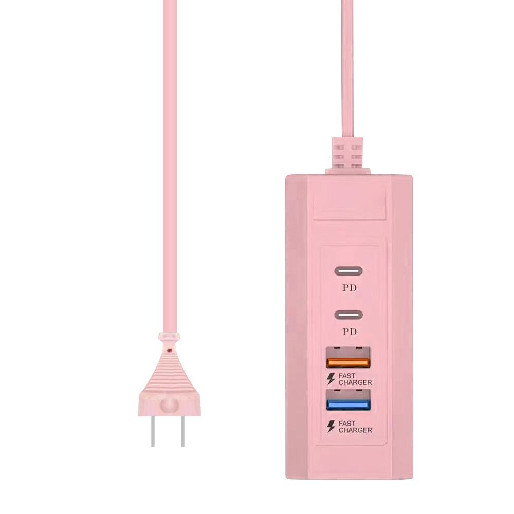 4 Port USB Type C Charger Strip Power Socket Charger Station Splitter 2USB 2PD Fast Charger Phone Adapter Plug Electrical Socket