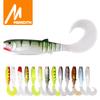 MEREDITH 70mm 90mm 110mm Cannibal Curved Tail Fishing Lures Artificial Wobblers Soft Baits Silicone Shad Worm Bass Leurre Souple