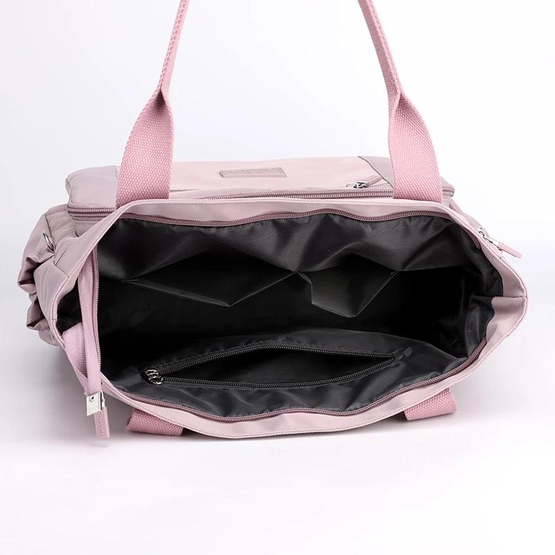 Водонепроницаемая нейлоновая сумка через плечо, женская большая вместительная сумка-тоут, модная сумка с ручкой, сумка для покупок, дорожная сумка и кошелек