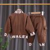Children's Clothing Handsome Boys Spring Corduroy Zipper Long-sleeved Leisure Sports Two-piece Spring and Autumn Suit