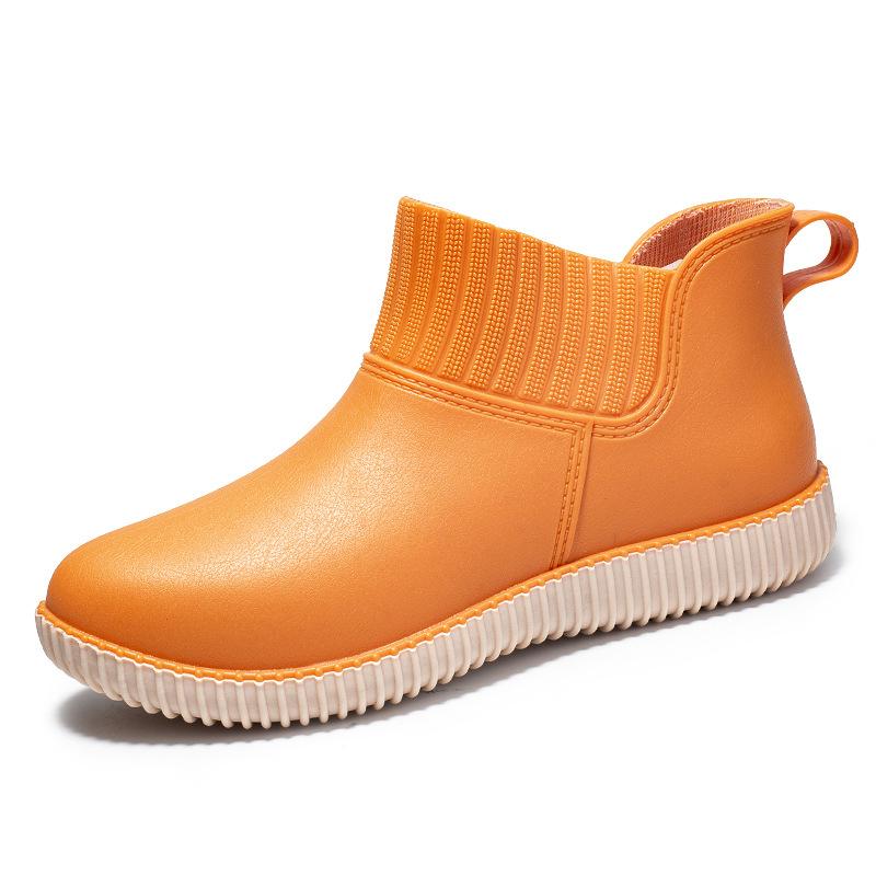 Fashion Rain Shoes Women's Short Tube Water Shoes Outer Wear Work Shoes Car Wash Low Tube Waterproof and Non-slip Rubber Shoes Rain Boots