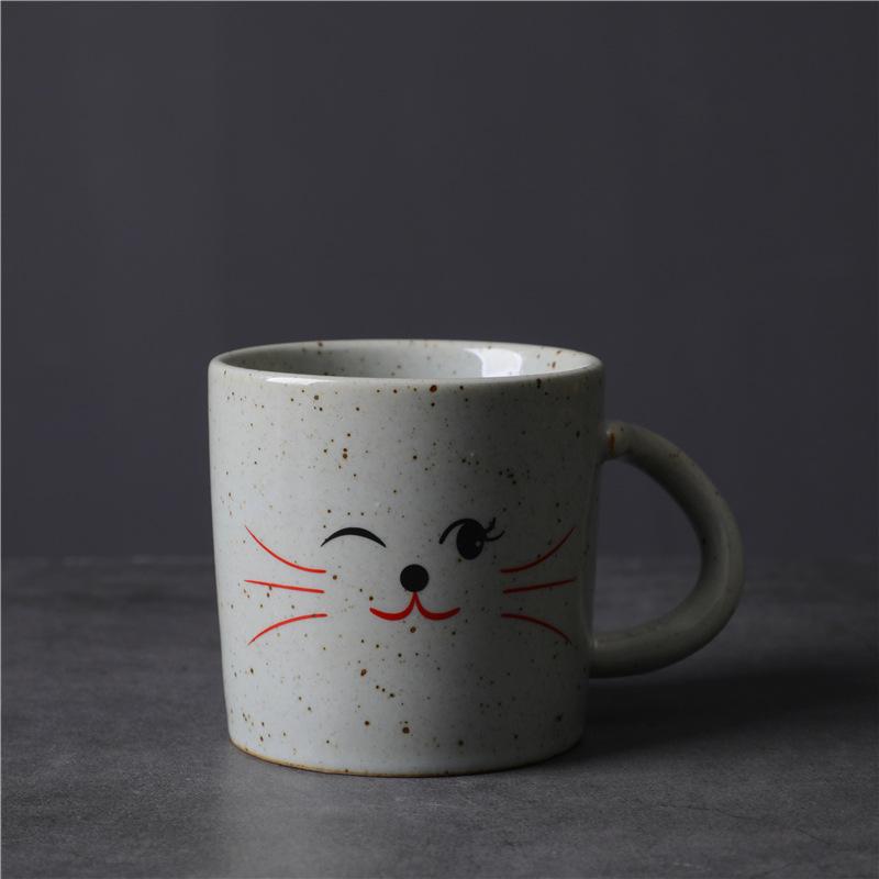 Creative Coffee Cup Coarse Pottery Water Cup Retro Supply Niche Ceramic Cup Japanese Ceramic Special-Shaped Cup