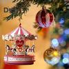 Carousel Christmas Ornament 2D Flat Acrylic Hanging Carousel Pendant Xmas Tree Decoration for Home Decor