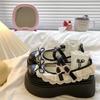 Platform Mary Jane Shoes for Women 45cm Heel Round Toe Lolita Gothic Japanese Korean Style PU Leather Black Brown