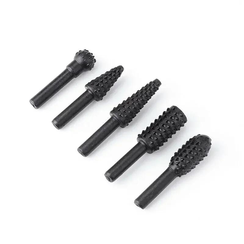 5PCS Rotary Craft Files Rotary Rasp File Steel Rasp Burrs Wood Bits Grinding Power Carving Hand Tool Dremel Diamante Drill Bit