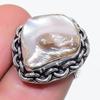 Biwa Pearl Gemstone 925 Sterling Silver Jewelry Ring Size 5