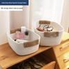 Foldable Cotton Rope Storage Basket with Handles - Desktop Organizer for Cosmetics and Sundries