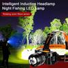 Head-Mounted Flashlight Long Irradiation Distance Illumination Rechargeable Durable Intelligent Induction Headlamp Night Fishing LED Lamp
