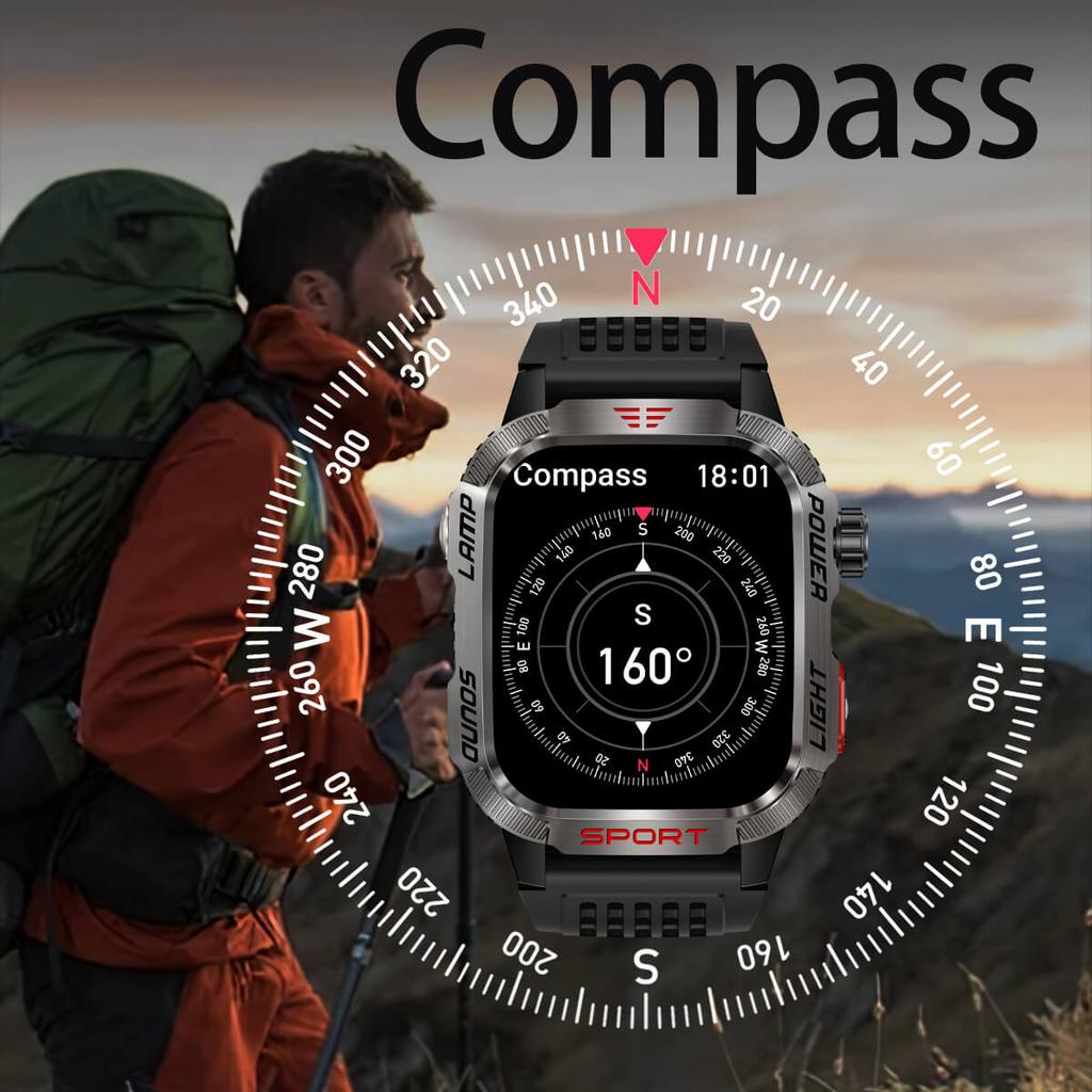 2.01-inch Smartwatch, QTLLBT, for Men and Women - Make/receive Calls, Step Counting and Calorie Tracking, Incoming Calls and Text Messages Reminders