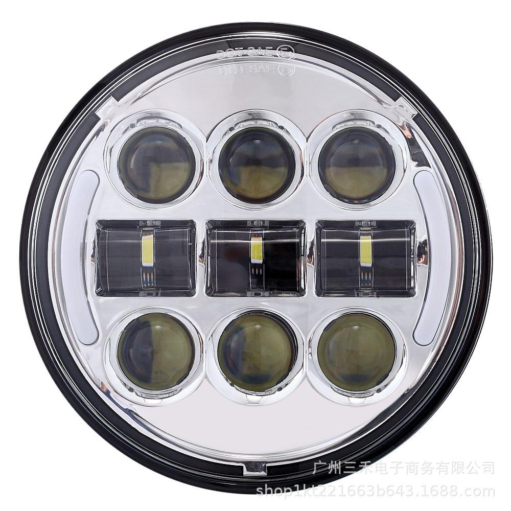 Harley 5.75" 45W LED Headlight for Motorcycle Modification - Dual Color