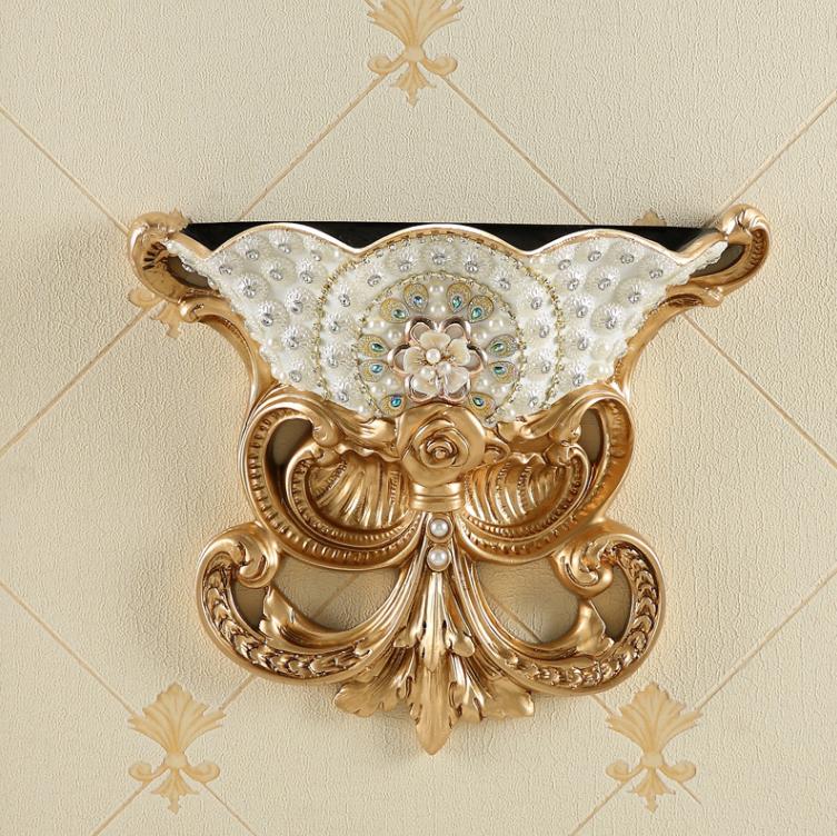 Роскошные настенные вазы из смолы с бриллиантами, искусственные горшки для цветов, поделки, украшения для дома, гостиной, ТВ-фона, настенная роспись