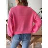 Women's Short Fall/winter Beaded Casual Loose Unbuttoned Sweater
