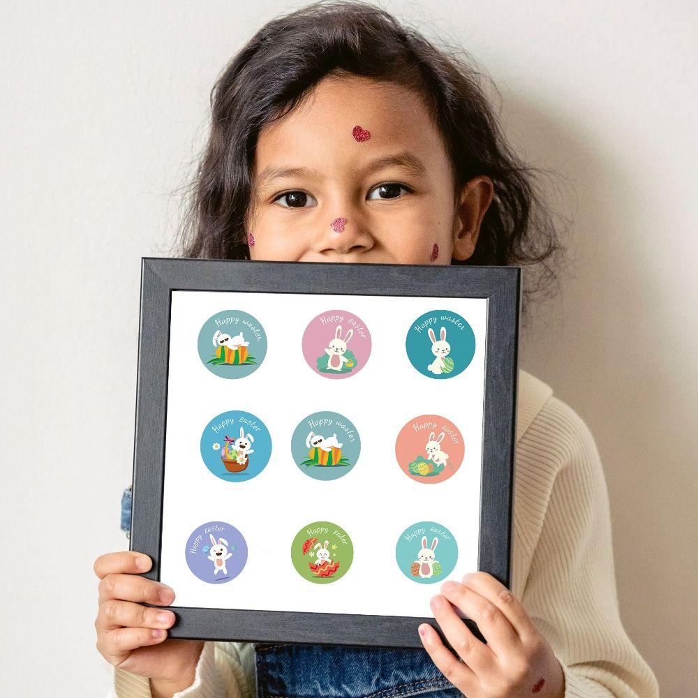 Cute Painted Eggshell Stickers Easter Egg Easter Stickers Toy Rabbit Stickers Girls