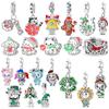 Рождественская серия Медные Животные Подвески Цветы Бусина Кулон Подходят к Оригинальным Браслетам-Шармам Женские DIY Украшения Подарок
