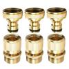 3Pcs/Set 3/4 Inch Brass Quick Fit Connector Part for Garden Hose Pressure Washer