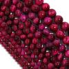 Magenta Tiger Eye 4-12mm Round Stone Beads Loose Spacer Beads for Jewelry Bracelets Making Accessories DIY 15"