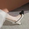 Fashion Woman Pumps Color Spelling Square Toe with Medium Heels Bow Shoes for Women Discount Vacation Stylish On Offer Fashion Young 39