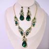 Set Of Necklace Earrings Set, Court Temperament Alloy Crystal Retro Necklace Set 2-Piece Set