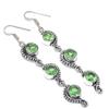 Natural Tsavorite Gemstone 925 Sterling Silver Jewelry Earring 3.27" H1j14
