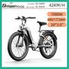 E Bike Herren Shengmilo MX06 1000W Motor 48V17.5Ah Removable Battery 26*3.0 Fat Tire Ebike Maximum Speed 42KM/H