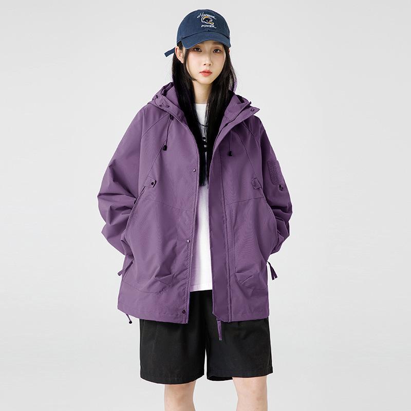 Spring and Autumn Outdoor Jacket Windproof Waterproof Jacket Hooded Tooling Casual Couple Jacket Jacket