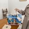 Women's Large Canvas Tote - Stylish Linen Beach and Travel Handbag
