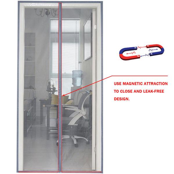 1 Set Summer Door Screen Net Anti Mosquito Insect Fly Bug Curtains Net Automatic Closing Door Screen Kitchen Curtains Magnet Net