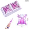 50/100Pcs French Nail Form Tips Acrylic UV Gel Extension Curl Form Nail Gel Sticker Art Guide Mold Manicure Stencil Acrylic Tool