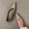 2025 New French Minimalist Versatile Light Mouth Single Shoes Women's Milk Tea Color Pointed Comfortable Flat Shoes Work Commuter Shoes