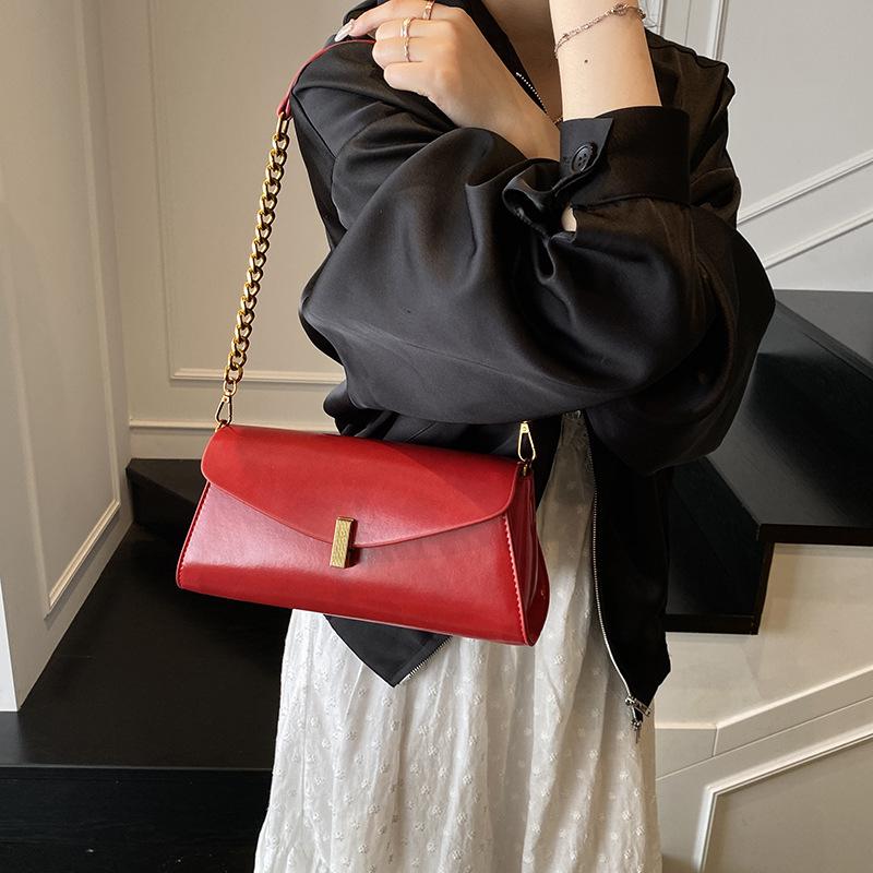 Spring and Summer New Fashion Simple Underarm Bag Women's Texture Shoulder Crossbody Baguette Bag