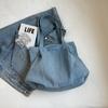 Commuter Large Capacity Denim Tote Bag Women Underarm Bag Work Shoulder Bag