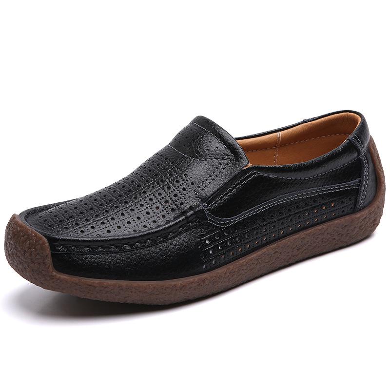 Women's Flat Shoes Versatile Women's Loafers Spring Soft Sole Casual Shoes Plus Size Genuine Leather Women's Shoes