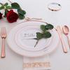 120 Pieces Rose Gold Plastic Silverware Disposable Flatware SetHeavyweight Plastic Cutlery Includes 40 Forks 40 Spoons 40 Knive