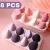 4 or 8 PCS Makeup Puff Sponge Cosmetics Powder Puff Foundation Make-up for Women Blender Makeup Tool Set Instruments(No Box)