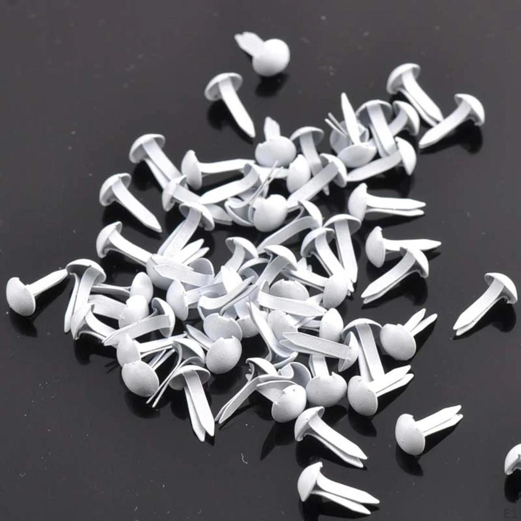 200x Mini Brads, Paper Fasteners Handicrafts Decoration Metal Toy Stamping Embellishment for