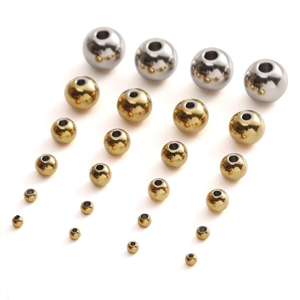 10-50pcs/bag Stainless Steel Beads DIY Bracelet Necklace Earrings Jewelry Accessories
