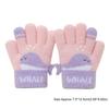 Cute Whale Winter Knitted Gloves Warm Plush Kids Gloves Cartoon Five-finger Gloves  Outdoor