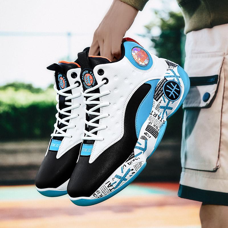 Youth Basketball Shoes Outdoor Sports Shoes Men's Fashion Shoes Thick Soles Increase Student Sports Anti-slip Shock Absorption