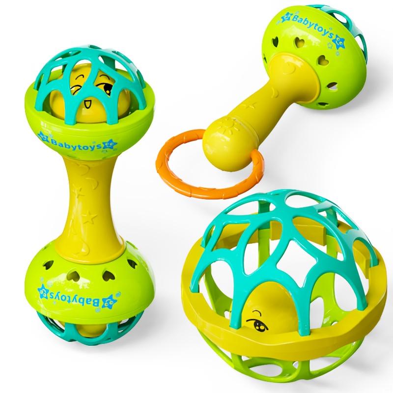 Colorful Hand-Cranked Bell & Ball Toy for Infants & Young Children - Safe ABS Material, Sensory Learning & Motor Skills