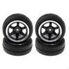 Wheel Rim Rubber Tires For RC 1:10 Flat Racing Car Of 4pc