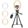 UBeesize LED Ring 10 Inch Smartphone Selfie Video Touch Panel Compatible with Zoom Video Live Actress 127cm Photography Video Light Light, Tripod,