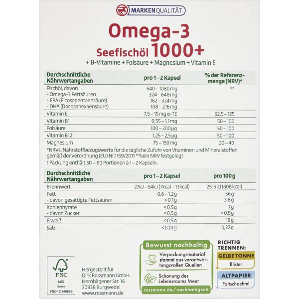 Alta Pharma Omega 3 Fish Oil 1000+Vitamin B+Folic Acid+Magnesium 60 Tablets