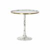 Side Table - Aluminum - Marble Imitation - Golden - 51x51x51 Cm - Chic and Elegant
