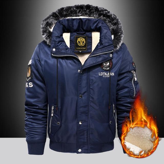 Thick Fashion Down & Parka Coat Oversize Plus Velvet Thick Keep Warm Winter Men's Black Blue Red Padded Jacket