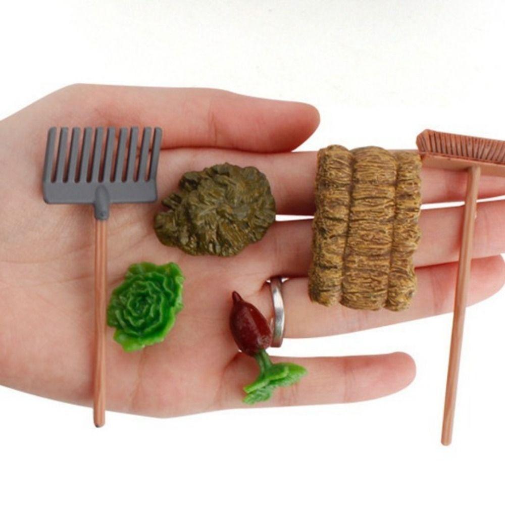 Vegetable Field Dollhouse Simulation Vegetable Farm Miniature Planting Tools Outdoor Dollhouse