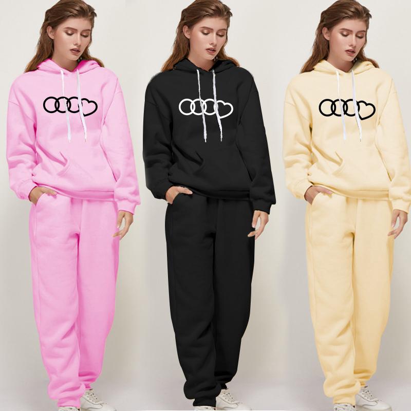 Woman Sweatshirts Suit Hoodie Pant Sets High Quality Daily Sports Printing Jogging Casual Fashion Women's Tracksuit Clothing Set