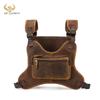 Crazy Horse Leather Vintage Streetwear Men Hip-Hop Chest Bag Two Straps Chest Rig Bag Fashion Rectangle Chest Utility Pack