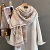185*65cm Floral Print Warm Scarf Autumn/Winter Tassel Shawl Women's Imitation Cashmere Thick Scarf Warps Coldproof Blanket