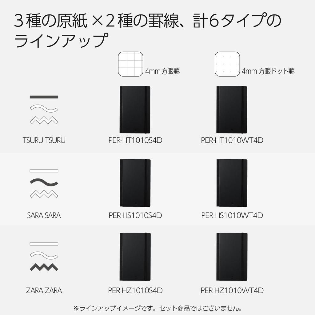 KOKUYO Notebook PERPANEP German Style Rough A5 4mm Grid Ruled Black PER-HZ1010S4D