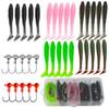 Bionic Topmouth Culter Soft Bait Set with Lead Head Hook and T-Tail Design